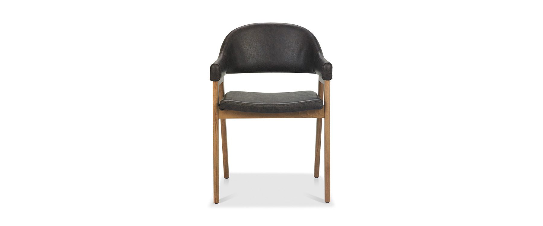 Leather dining chairs with 2024 oak legs