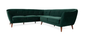 Farrow Green Velvet Corner Sofa