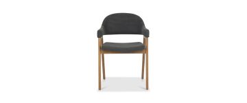 Camden Rustic Oak & Dark Grey Fabric Dining Chair