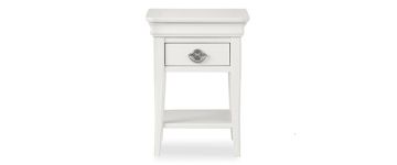Chantilly White Wooden 1 Drawer Nightstand