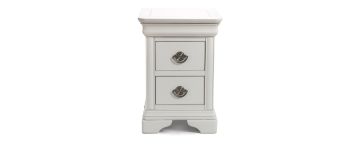 Chantilly White Wooden 2 Drawer Nightstand