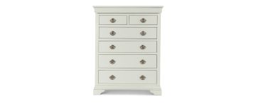 Chantilly White Wooden 2 Over 4 Drawer Chest