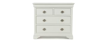 Chantilly White Wooden 2 Over 2 Drawer Chest