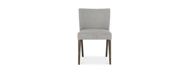 Turin Grey Fabric Dark Oak Low Back Dining Chair