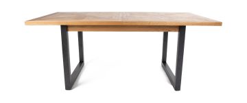 Indus Rustic Oak & Peppercorn Large Rectangle Dining Table