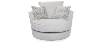 Olivia Natural Cotton Fabric Swivel Chair