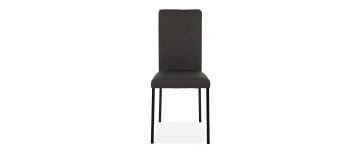 Garda Faux Leather Vintage Grey Dining Chair with Black Frame