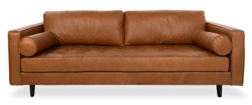 Scott Charme Cigar Leather 3 Seater Sofa