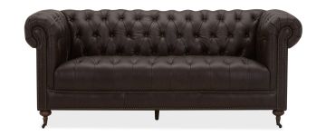 Crawford Chesterfield Cigar Leather 3 Seater Sofa