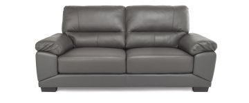 Daytona Grey Leather 3 Seater Sofa 