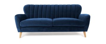 Waldorf Navy Velvet 3 Seater Sofa