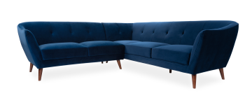 Farrow Navy Velvet Corner Sofa