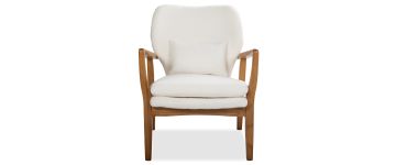 Copenhagen White Boucle Fabric Chair