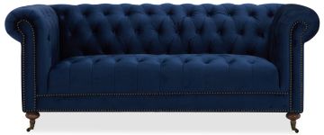 Crawford Chesterfield Heritage Royal Blue 4 Seater Sofa