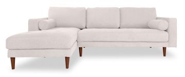 Cooper Cream Fabric Corner Sofa with Left Hand Facing Chaise