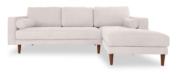 Cooper Cream Fabric Corner Sofa with Right Hand Facing Chaise