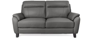 Arlo Slate Grey Leather 3 Seater Sofa