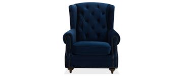 Crawford Chesterfield Heritage Royal Blue Wing Armchair