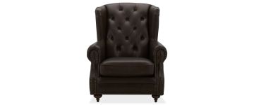 Crawford Chesterfield Cigar Leather Wing Armchair