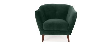 Farrow Green Velvet Armchair