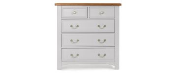 Camille Soft Grey Wooden 2 Over 3 Drawer Deep Chest