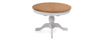 Camille Soft Grey Wooden Round Extending Dining Table  