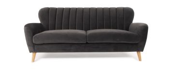 Waldorf Charcoal Velvet 3 Seater Sofa