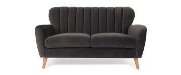 Waldorf Charcoal Velvet 2 Seater Sofa