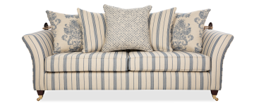 Ashford 4 Seater Pillow Back Sofa in Emma Stripe Fabric