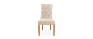 Marlow Beige Fabric Dining Chair with Oak Legs
