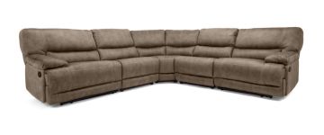 Isabelle Taupe Fabric Medium Electric Reclining Corner Group- 5 Piece