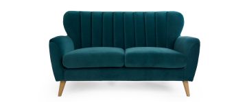 Waldorf Teal Velvet 2 Seater Sofa