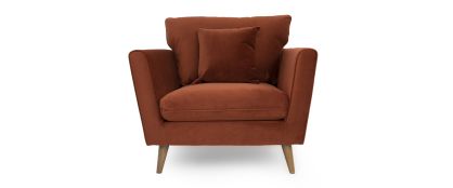 Ivy Rust Velvet Armchair