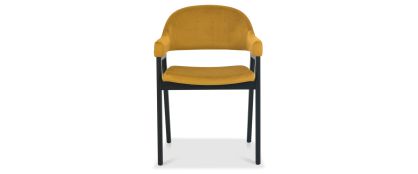 Camden Weathered Oak Mustard Velvet Dining Chair