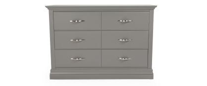 Hastings Grey Wooden 6 Drawer Wide Chest