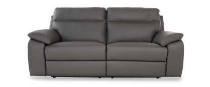 New-York Grey Leather 3 Seater Electric Recliner