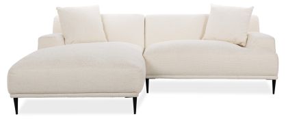 Luna Cream Fabric Corner Sofa with Left Hand Facing Chaise