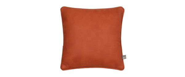 Chloe Orange Faux Leather Cushion - 43cm x 43cm