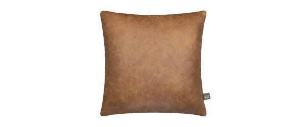 Hollis Tan Faux Leather Cushion - 43cm x 43cm