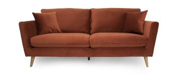 Ivy Rust Velvet 3 Seater Sofa