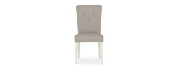Montreux Grey Washed Faux Leather Roll-Back Dining Chair