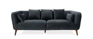 Brinley Charcoal Velvet 3 Seater Sofa