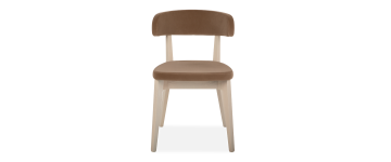 Siren Camel Brown Fabric Dining Chair with Bleached Beech Frame