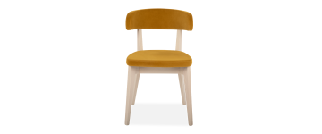 Siren Lemon Yellow Fabric Dining Chair with Bleached Beech Frame