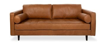Scott Charme Cigar Leather 2 Seater Sofa