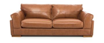 Emperor Brown Leather 3 Seater Sofa