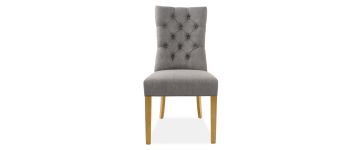 Marlow Grey Fabric Dining Chair with Oak Legs