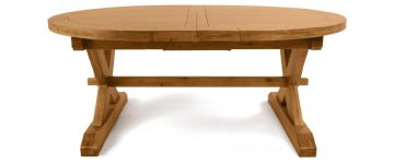 Athens Oval Oak Extending Dining Table