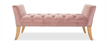 Marlow Pink Velvet Bed Bench
