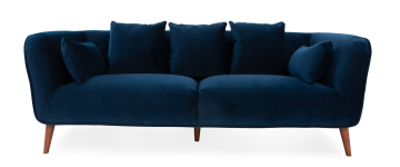 Brinley Navy Velvet 3 Seater Sofa